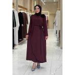Gül Detaylı Elbise 3976 Bordo - 40