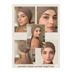 Gül İpek Moda Dikişsiz Bağcıklı Doğal Penye Bone Likra ve Elestan İçermez Kahverengi
