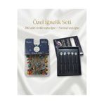 Gül İpek Moda Toplu İğne+Taşlı 2'li Set Eşarp Şal İğnesi Lüks Beyaz Kristal Özel Kutulu-Paslanmaz Çelik