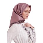 Gül Kurusu Kenar Leopar Twill İpek Eşarp