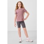 Gül Kurusu Pamuklu O Yaka Standart Fit Basic Kız Çocuk T-Shirt - 75177