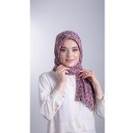 Gül Kurusu Pratik Hazır Geçmeli Tesettür Eşarp Kesik Elyaf Piliseli Çiçek Desenli 1818D7_18
