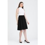 Gül Moda Kloş Midi Etek Beli Lastikli Düz Siyah G102-4
