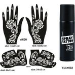 Gül Model El Ayak Geçici Dövme Seti Spray Tattoo Dark Siyah Renk