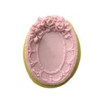 Gül Süslemeli Oval Silikon Pasta Ve Seker Hamuru Kalibi 12X8,5X2 Cm Çe-81