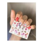 Gül Ve Kelebek Desenli Tırnak Dövmesi Tırnak Tattoo Nail Art Tırnak Sticker ScaNM346