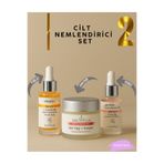 GÜLAMOUR CİLT NEMLENDİRİCİ SET (GÜL MAYASI + HA & GÜL YAĞLI KOLAJEN KREM & C VİTAMİNİ LEKE KARŞITI)