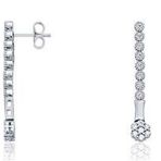 Gülaylar Diamond Line Beyaz Altın 14 Ayar Trend Küpe