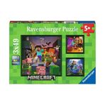 Gülce Design 56217 Minecraft 3x49 parça Ravensburger Puzzle Kız Erkek Çocuk Oyuncak Eğitici Oyuncaklar