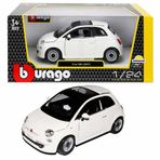 Gülce Design S00022106 BURAGO 1/24 FİAT 500 2007 BEYAZ -SUN Kız Erkek Çocuk Oyuncak Eğitici Oyuncaklar