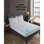 Gülcü Çift Kişilik Kapitone Fitted Su Geçirmez Yastık ve Yatak Alezi Seti Yatak Koruyucu - 140 x 200 cm - Beyaz