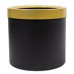 Güleç Yapay Çiçek 22*22*22 Siyah Gold Bilezikli Metal Saksı