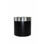 Güleç Yapay Çiçek 35*35*35 Siyah Gümüş Bilezikli Metal Saksı