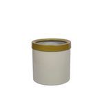 Güleç Yapay Çiçek Metal 30*30*30 Beyaz Gold Bilezikli Saksı
