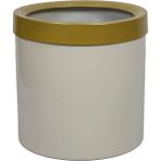 Güleç Yapay Çiçek Metal Saksı Beyaz Gold Bilezikli 30*30*30 - Altın