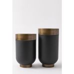 Güleç Yapay Çiçek Metal Saksı Lüks Darbuka Siyah Eskitme 2'li Set