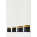 Güleç Yapay Çiçek Metal Saksı Siyah Gold Bilezikli 4'Lü Set
