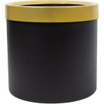 Güleç Yapay Çiçek Siyah Gold Bilezikli Saksı 25*25*25 - Altın