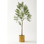 Güleç Yapay Çiçek Yapay Zeytin Ağacı 175 Cm Gold Metal Saksı Çok Renkli