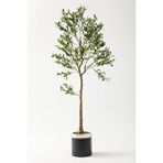 Güleç Yapay Çiçek Yapay Zeytin Ağacı 175 Cm Siyah Gümüş Metal Saksı Çok Renkli