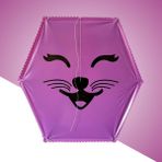 Gülen Uçurtma Kedicik - Naylon Altıgen Uçurtma - Mor