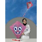 Gülen Uçurtma Naylon Altıgen Uçurtma Gülenyüz (Orta Boy) - Pembe