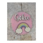 Güler Kaligrafi KİŞİYE ÖZEL GÖKKUŞAĞI FİGÜRLÜ PLEKSİ BEBEK KAPI VE DUVAR SÜSÜ 30 CM
