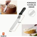 Güleryüz 20 cm Eğik Paslanmaz Çelik Uçlu Yuvarlak Pasta Sıvama Kek ve Fırın Spatulası ve Düzleştirici mutfak spatulası 1 ADET - METAL
