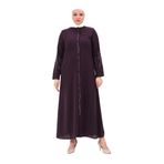 GÜLFEM BÜYÜK BEDEN TESETTÜR KADIN PETEK FERACE Mürdüm 48