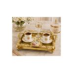 Gülhane GOLD DEKORATİF AYNALI SUNUM SÖZ NİŞAN TEPSİSİ