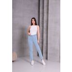 GÜLİZİM BUTİK Gülizim Butik Buz Mavi Kadın Beli Lastikli Yüksek Bel Likralı Büyük-küçük Beden Jeans