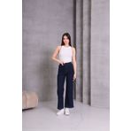 GÜLİZİM BUTİK Gülizim Butik Koyu Mavi Kadın Beli Lastikli Yüksek Bel Likralı Büyük-küçük Beden Jeans