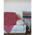 Gülkurusu Nubuk Damarlı Çift Taraflı Şönil Çekyat Koltuk Örtüsü Şalı - 175 x 215 cm - Gül Kurusu