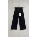 GULLİS KİDS Kız Çocuk Geniş Paça siyah Sarı Dikiş Detaylı Denim Pantolon