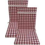 Güllüce Home 2'li Pötikare*fermuarlı*sünger Dolgulu*arkalıklı*sandalye Minderi - 40 x 90 cm - Beyaz - Bordo