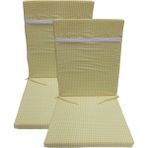 Güllüce Home 2'li*pötikare*sünger Dolgulu*fermuarlı*arkalıklı*sandalye Minderi - 40 x 90 cm - Açık Sarı