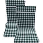 Güllüce Home 2'li*pötikare*sünger Dolgulu*fermuarlı*arkalıklı*sandalye Minderi - 40 x 90 cm - Beyaz - Yeşil