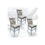 GÜLLÜCE HOME 3'li Pötikare-slikon Elyaf Dolgulu-arkalıklı-yıkanabilir-sandalye Minderi-40 X 87 Cm