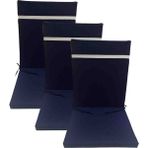 Güllüce Home 3'lü Arkalıklı Sünger Dolgulu Sandalye Minderi - 40 x 90 cm - Lacivert
