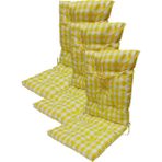 Güllüce Home 3'lü Pötikare*arkalıklı*slikon Elyaf Dolgulu*sandalye Minderi - 40 x 90 cm - Açık Sarı