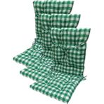 Güllüce Home 3'lü Pötikare*arkalıklı*slikon Elyaf Dolgulu*sandalye Minderi - 40 x 90 cm - Beyaz - Yeşil