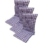 Güllüce Home 3'lü Pötikare*arkalıklı*slikon Elyaf Dolgulu*sandalye Minderi - 40 x 90 cm - Mor - Beyaz