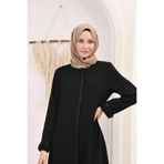 gülmedine 2135 Krep Kumaş Mevlana Kloş Taşlı Ferace Abaya – İç Göstermeyen Tesettür Ferace