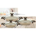 Gülsan Safran Granit Tava Seti Sahan Set 18 - 20 - 22 CM 6 Parça