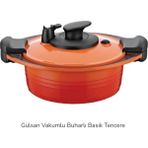 Gülsan Vakumlu Basık Tencere 6.5 L Turuncu Buharlı Pişirici