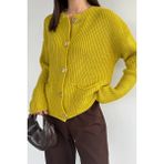 Gülseli Kadın Çift Cepli Triko Ceket P-00019175 - Standart - Yağ Yeşili