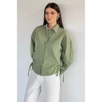 Gülseli Kadın Yan Bağlama Detaylı Gömlek P-00020566 - Haki