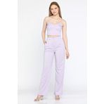 GÜLSELİ Lila Crop Büstiyer Pantolon İkili Takım