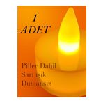 GÜLSEMALİ 1 ADET Her Türlü Organizasyon İçin Dumansız Kokusuz Pilli Led Mum Sarı Işık Ledli Dekor Mum
