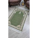 GÜLSEV HOME(1164) SAFİR YÜN TÜŞELİ AKRİLİK DOKUMA KALIN HALI SECCADE NAMAZLIK 80X120 Yeşil 80 x 120